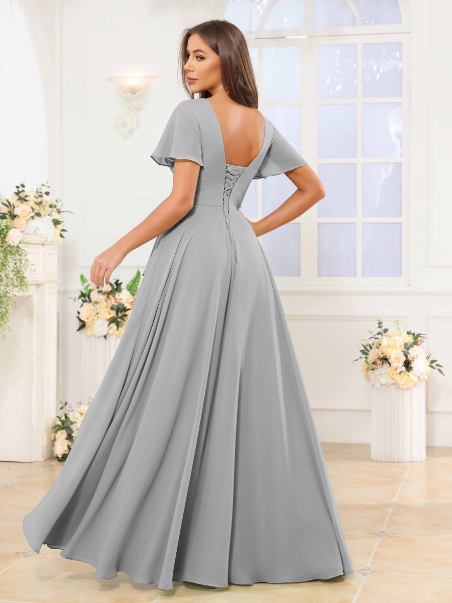 Robes De Demoiselle D'Honneur À Manches Courtes Volants Zaylee – Image 9