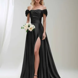 Robes De Demoiselle D'Honneur À Longueur Au Sol Et Ruché Phoebe