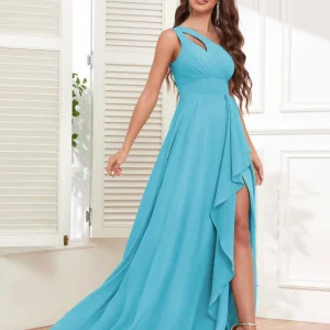 Robes De Demoiselle D'Honneur À Fente À Jambe Et Volants Joanna