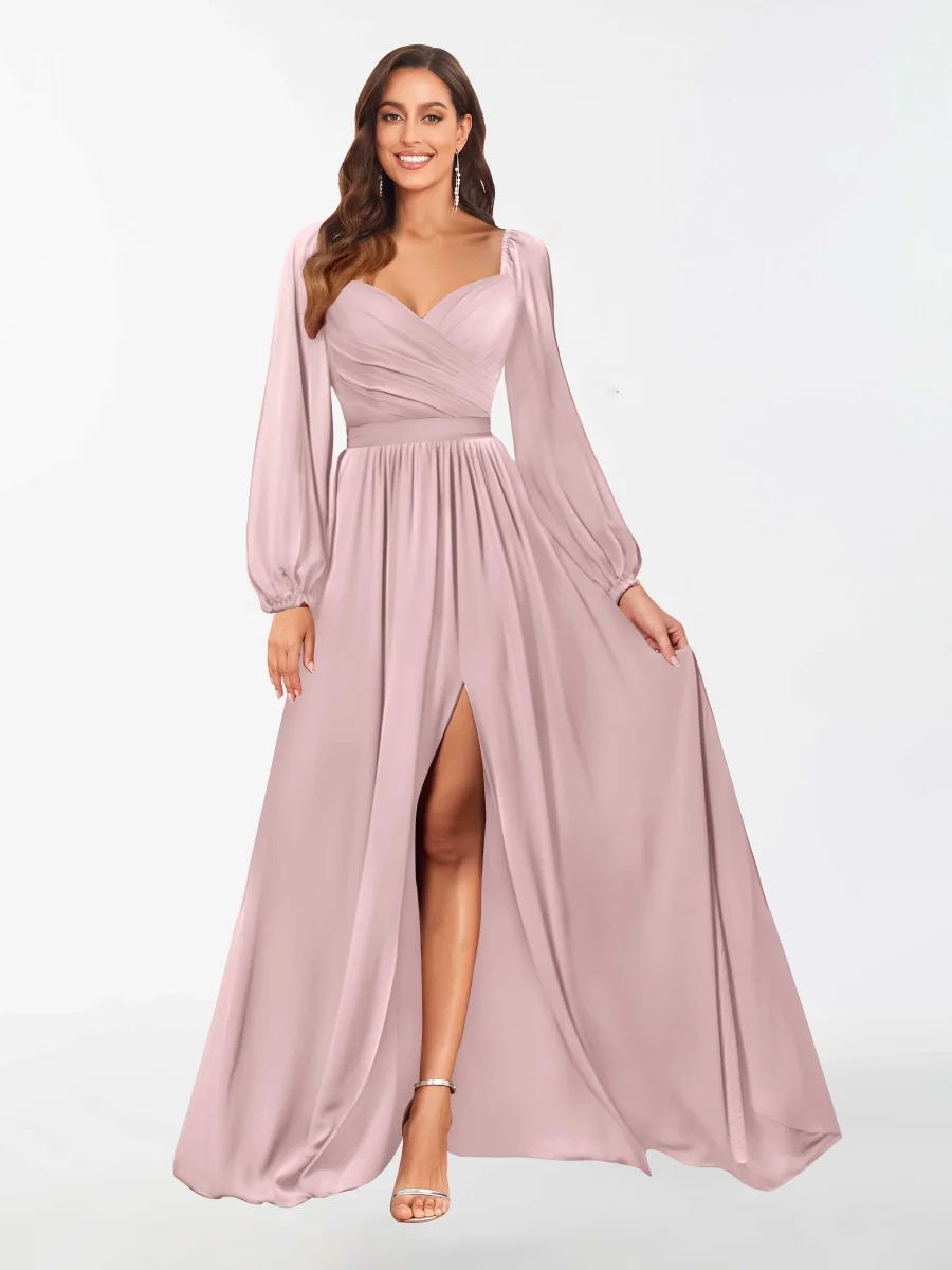 Robes De Demoiselle D'Honneur À Manches Longues Et Longueur Au Sol Hope – Image 4