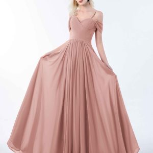 Robes De Demoiselle D'Honneur À Bretelles Spaghetti Et Ruché Ashley