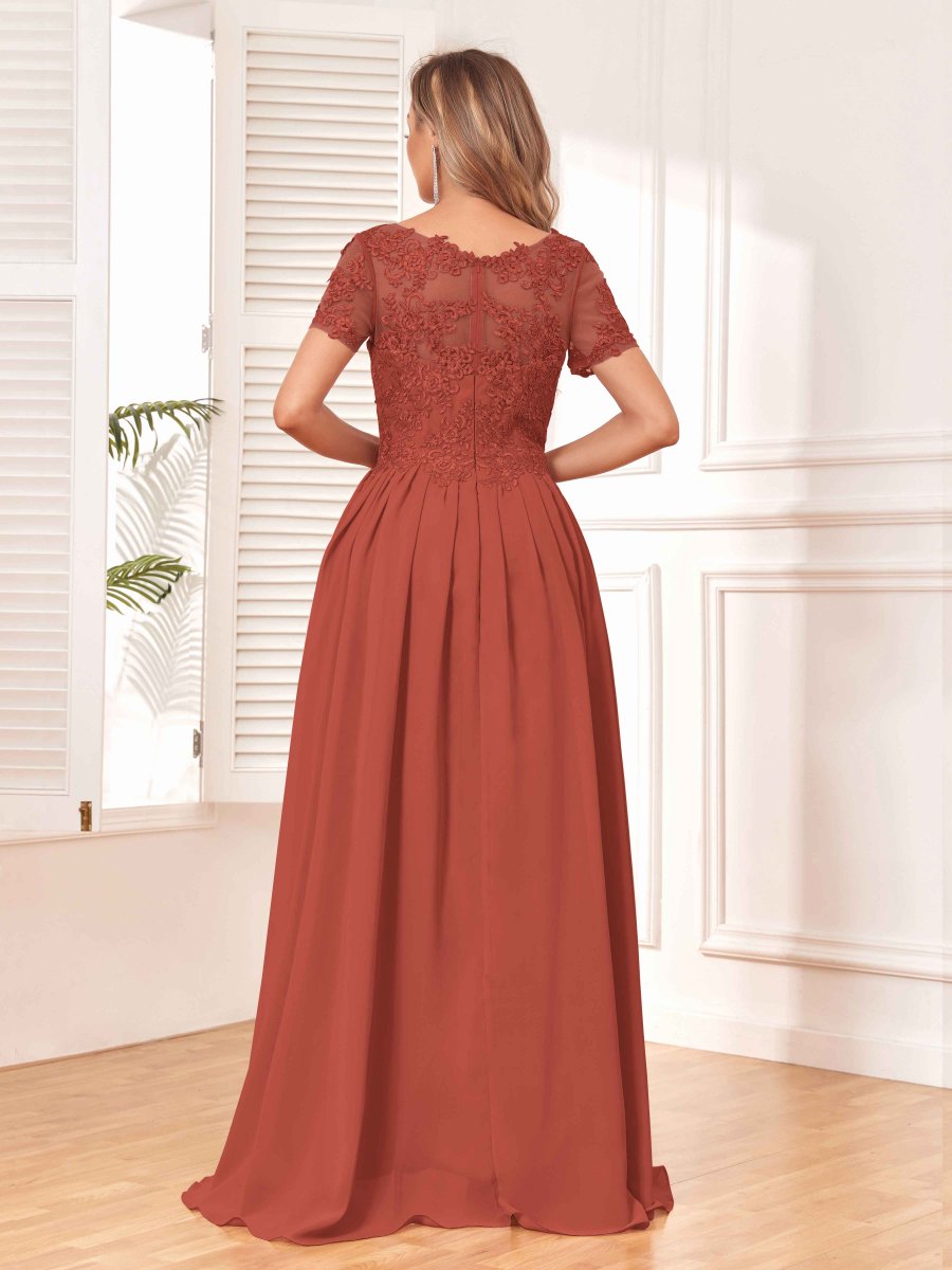 Robes De Demoiselle D'Honneur À Asymétrique Et Illusion Dentelle Lillian – Image 3