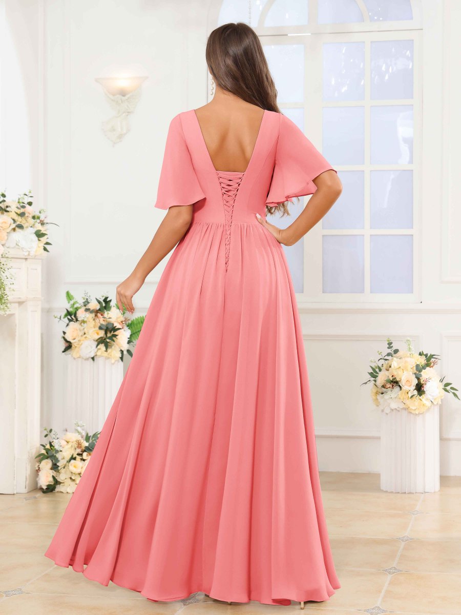 Robes De Demoiselle D'Honneur À Ruché Fente À Jambe Poches Anahi – Image 7