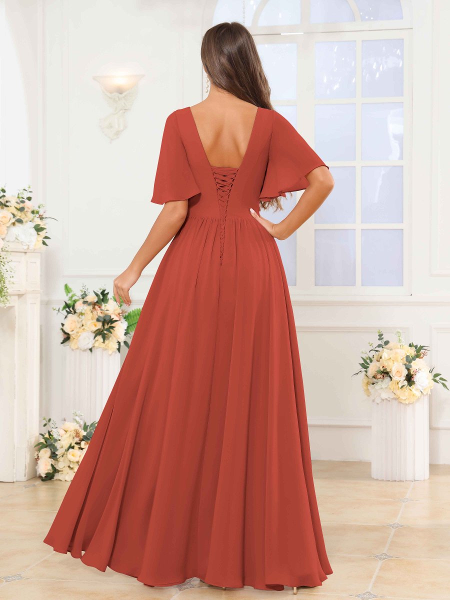 Robes De Demoiselle D'Honneur À Ruché Fente À Jambe Poches Anahi – Image 4