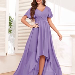 Robes De Demoiselle D'Honneur À Asymétrique Et Col En V Hayden