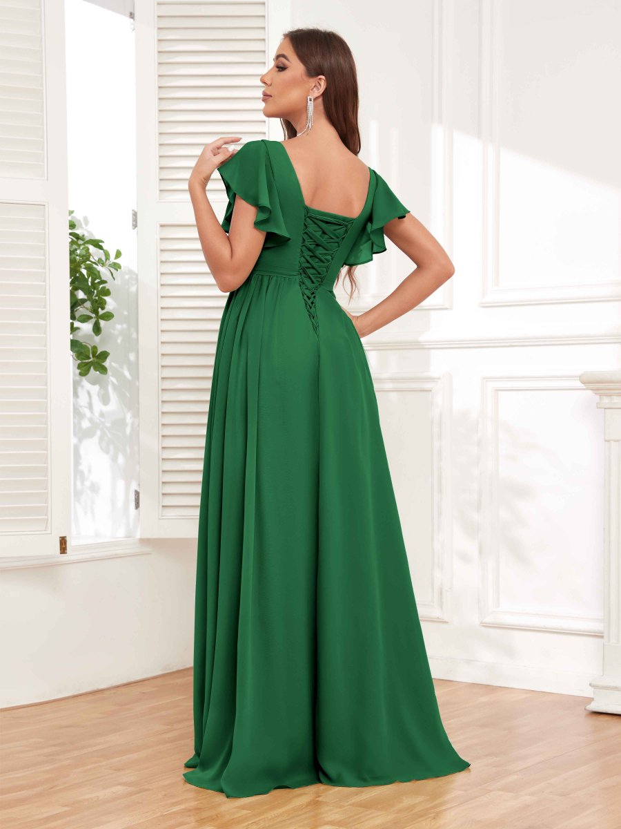 Robes De Demoiselle D'Honneur À Manches Courtes Et Col V Camille – Image 4