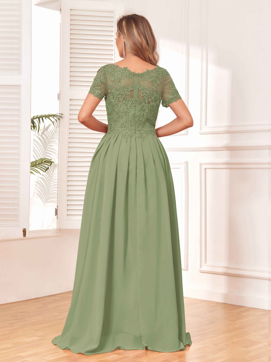 Robes De Demoiselle D'Honneur À Asymétrique Et Illusion Dentelle Lillian – Image 6