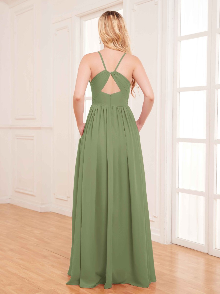 Robes De Demoiselle D'Honneur À Bretelles Spaghetti Longueur Au Sol Margaret – Image 3