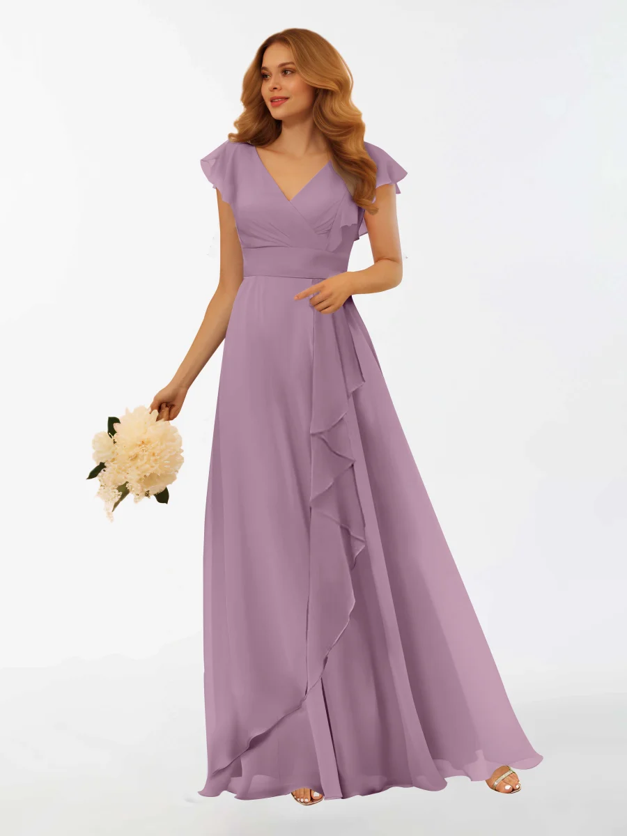 Robes De Demoiselle D'Honneur À Manches Courtes Et À Lacets Vera – Image 2