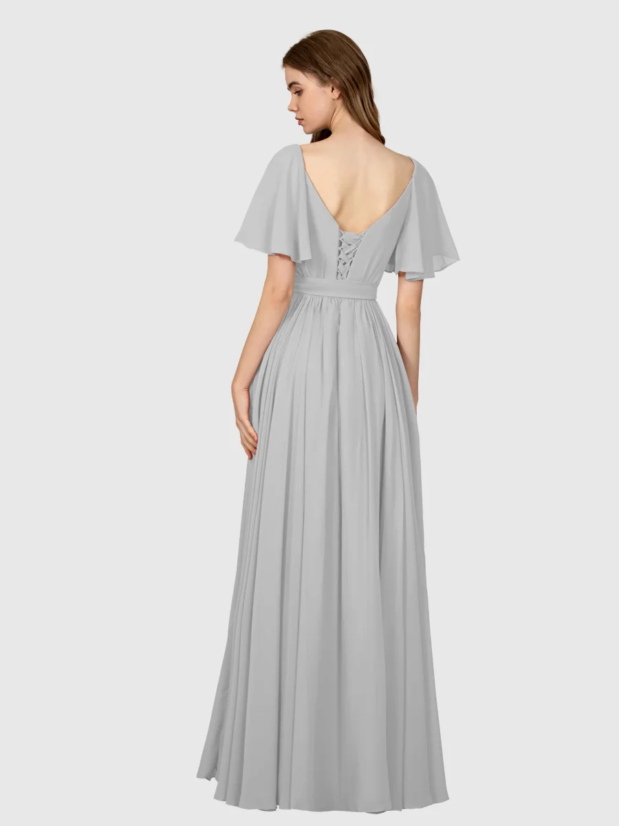 Robes De Demoiselle D'Honneur À Manches Courtes Col V Avec Poches Avery – Image 6