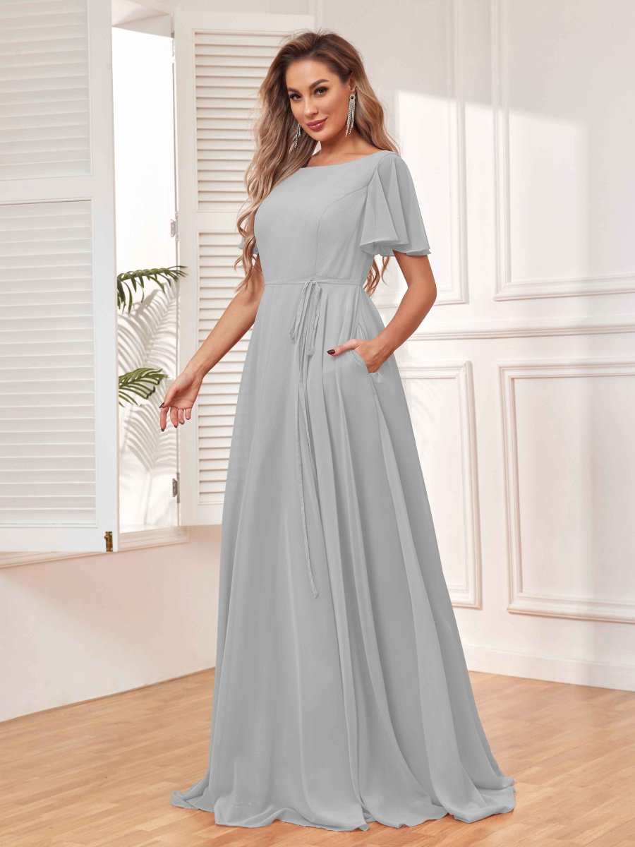 Robes De Demoiselle D'Honneur Longueur Au Sol Madeline Avec Poches – Image 8