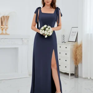 Robes De Demoiselle D'Honneur À Col Carré Fermeture Éclair Arrière Averie