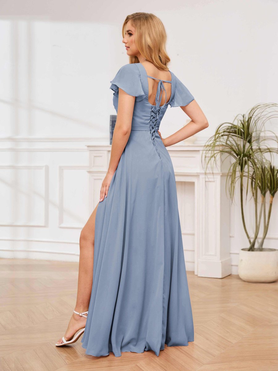 Robes De Demoiselle D'Honneur À Col En Coeur Fente À Jambe Avec Poches Beatrice – Image 3