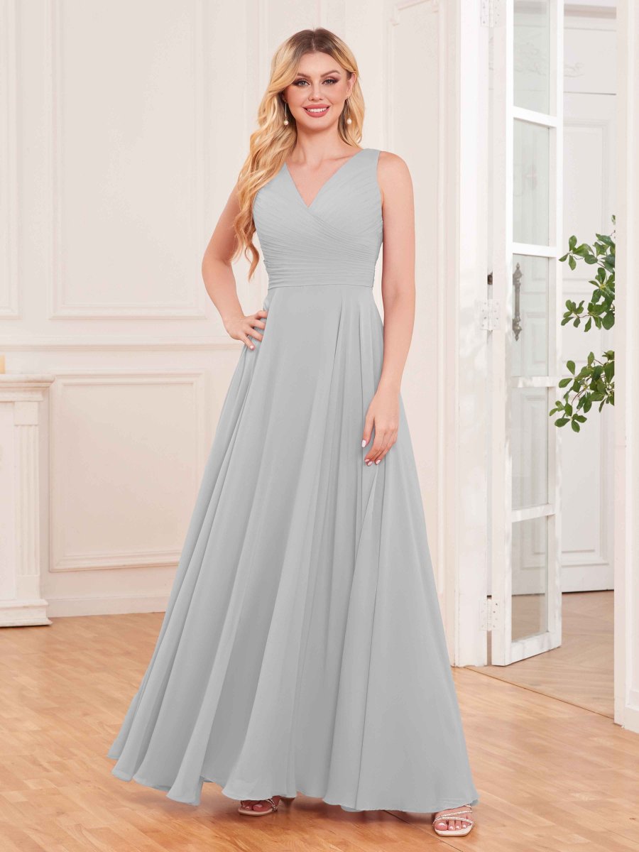 Robes De Demoiselle D'Honneur En Mousseline À Sans Manches Dos À Nouer Josie – Image 4