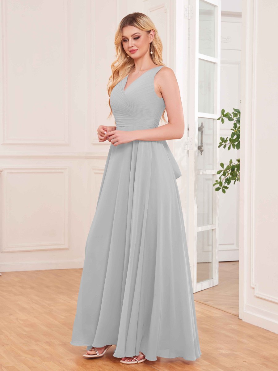 Robes De Demoiselle D'Honneur En Mousseline À Sans Manches Dos À Nouer Josie – Image 5