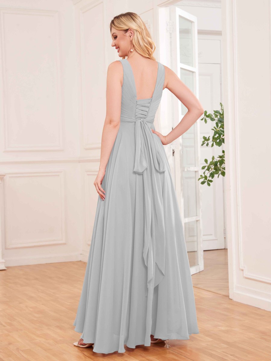 Robes De Demoiselle D'Honneur En Mousseline À Sans Manches Dos À Nouer Josie – Image 6