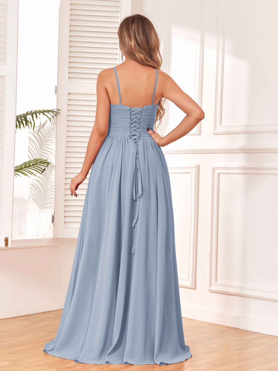 Robes De Demoiselle D'Honneur En Mousseline À Sans Manches Licou Lucy – Image 4