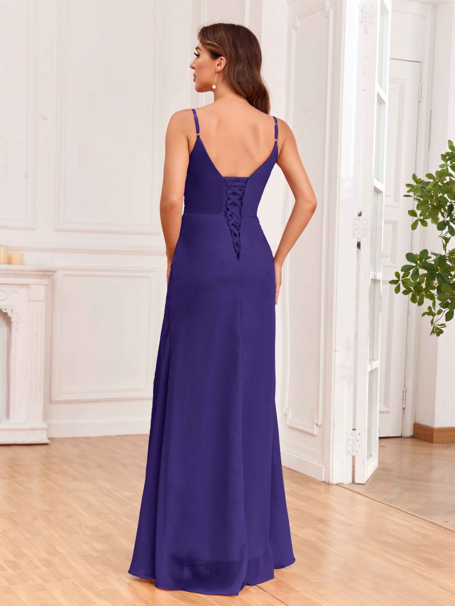 Robes De Demoiselle D'Honneur En Mousseline À Sans Manches Écharpe Ayla – Image 3