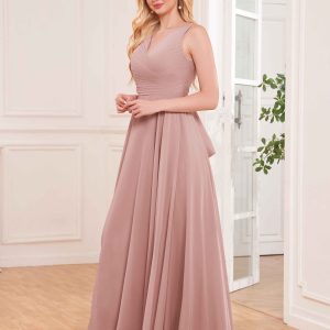 Robes De Demoiselle D'Honneur En Mousseline À Sans Manches Dos À Nouer Josie