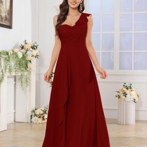 Robes De Demoiselle D'Honneur En Mousseline À Une Épaule Madisyn