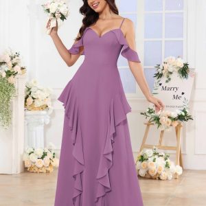 Robes De Demoiselle D'Honneur En Mousseline À Volants Pomona