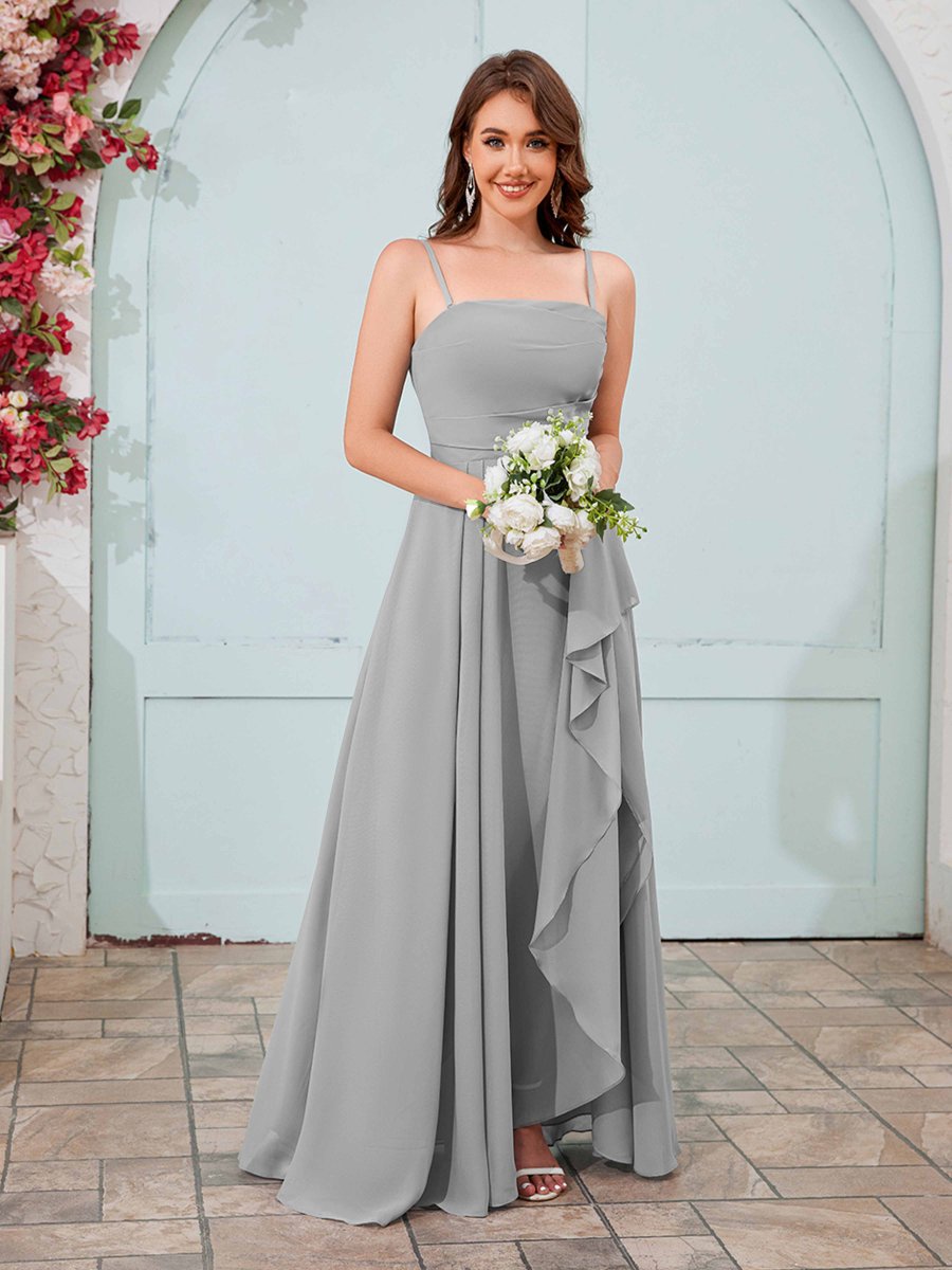 Robes De Demoiselle D'Honneur En Mousseline À Sans Manches Volants Daniella – Image 5