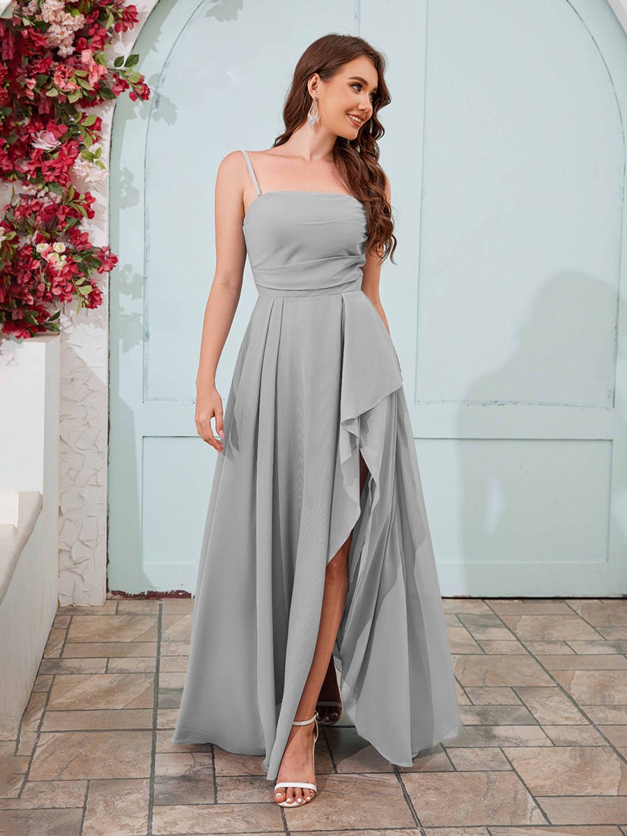 Robes De Demoiselle D'Honneur En Mousseline À Sans Manches Volants Daniella – Image 6