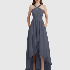 Robes De Demoiselle D'Honneur En Mousseline Ruché Licou Avabelle