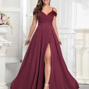 Robes De Demoiselle D'Honneur En Mousseline À Ruché Avec Poches Reign