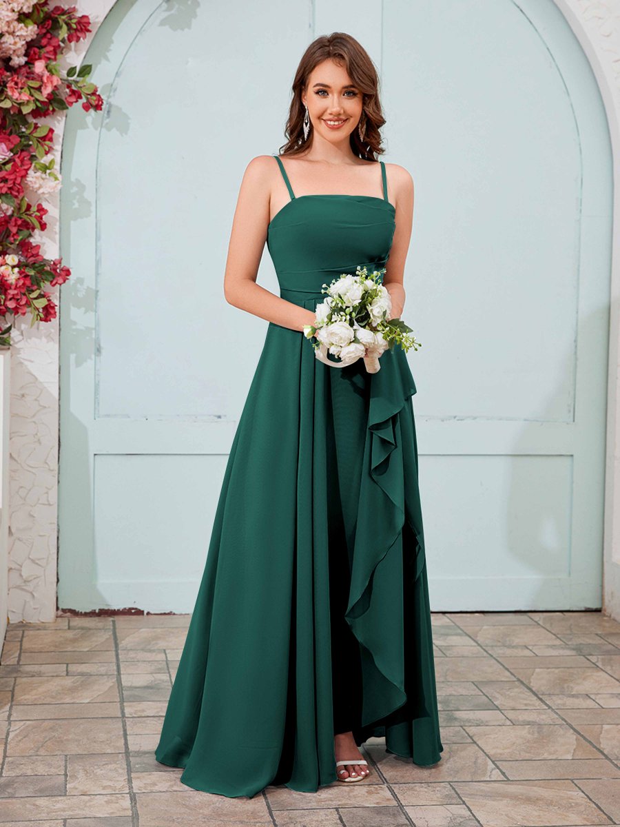 Robes De Demoiselle D'Honneur En Mousseline À Sans Manches Volants Daniella