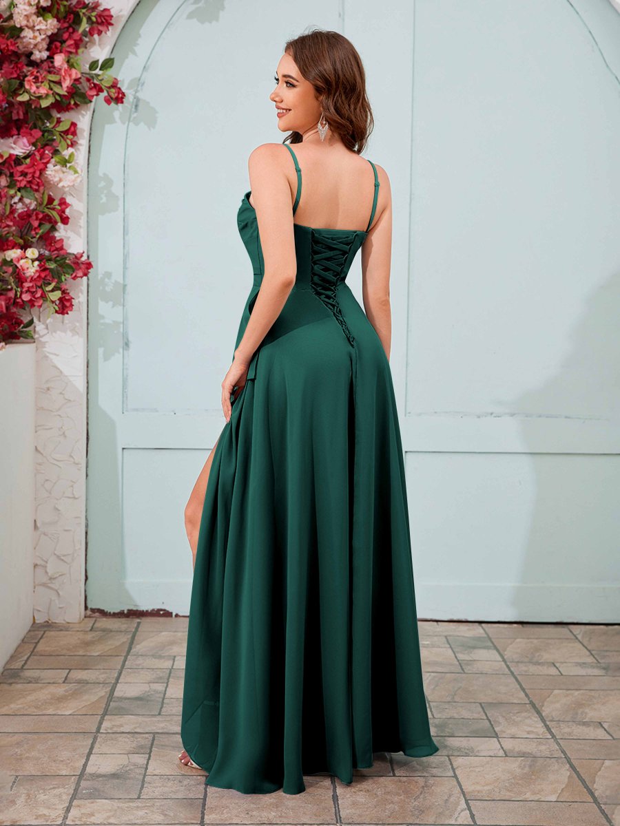 Robes De Demoiselle D'Honneur En Mousseline À Sans Manches Volants Daniella – Image 3