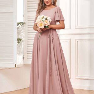 Robes De Demoiselle D'Honneur Longueur Au Sol Madeline Avec Poches