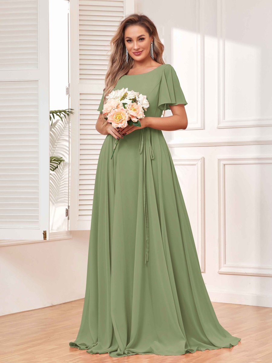 Robes De Demoiselle D'Honneur Longueur Au Sol Madeline Avec Poches – Image 5