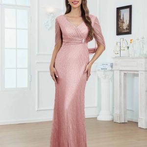 Robes Mère De La Mariée À Col V Perles Avec Cape Havilah