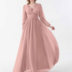 Robes Mère De La Mariée À Fente À Jambe Et Manches Longues Harmony