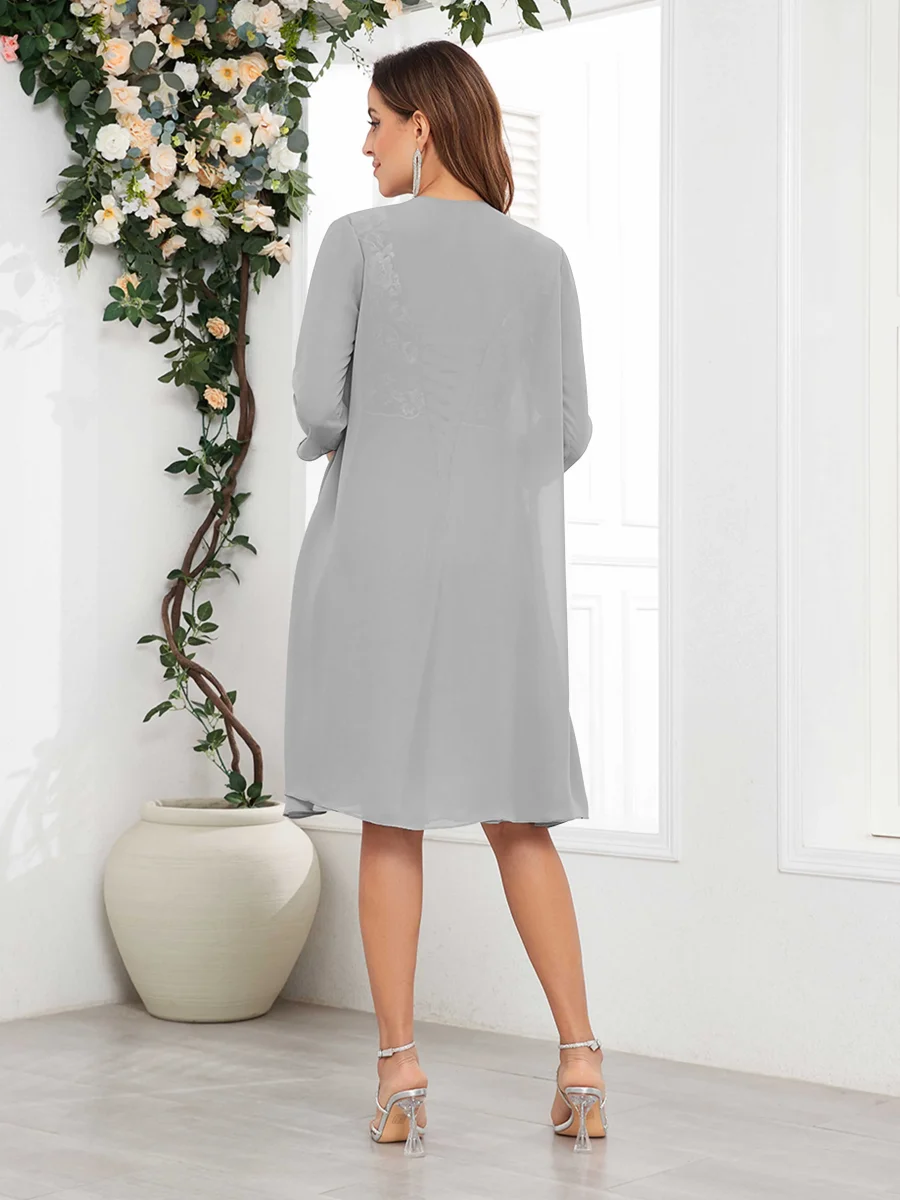 Robes Mère De La Mariée À Col V Dentelle Appliqués Ruché Carolina – Image 9