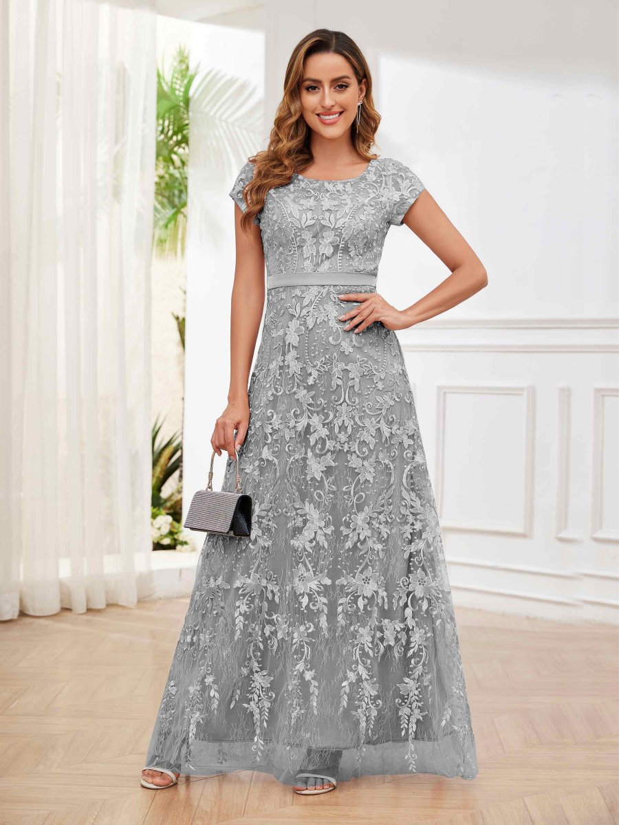 Robes Mère De La Mariée À Dentelle Trou De Serrure Fermeture Éclair Ceinture Michaela – Image 8