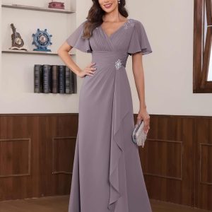 Robes Mère De La Mariée En Mousseline À Appliqués Perles Quintessa