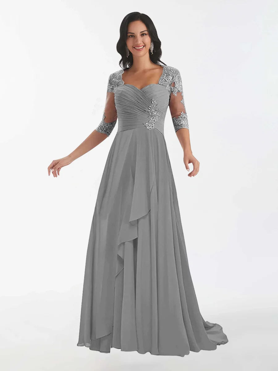 Robes Mère De La Mariée En Mousseline À Volants Et À Lacets Mariana – Image 4