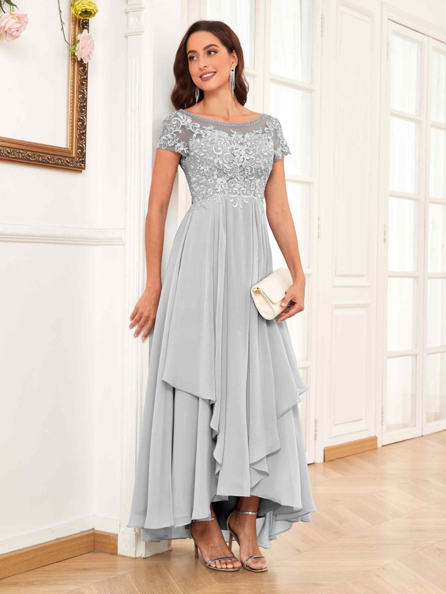 Robes Mère De La Mariée En Mousseline À Volants Et Dentelle Payton – Image 5