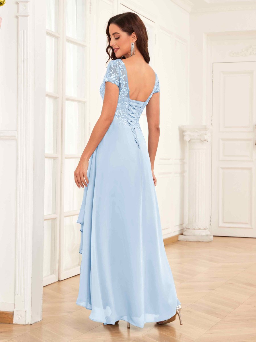 Robes Mère De La Mariée En Mousseline À Volants Et Dentelle Payton – Image 9