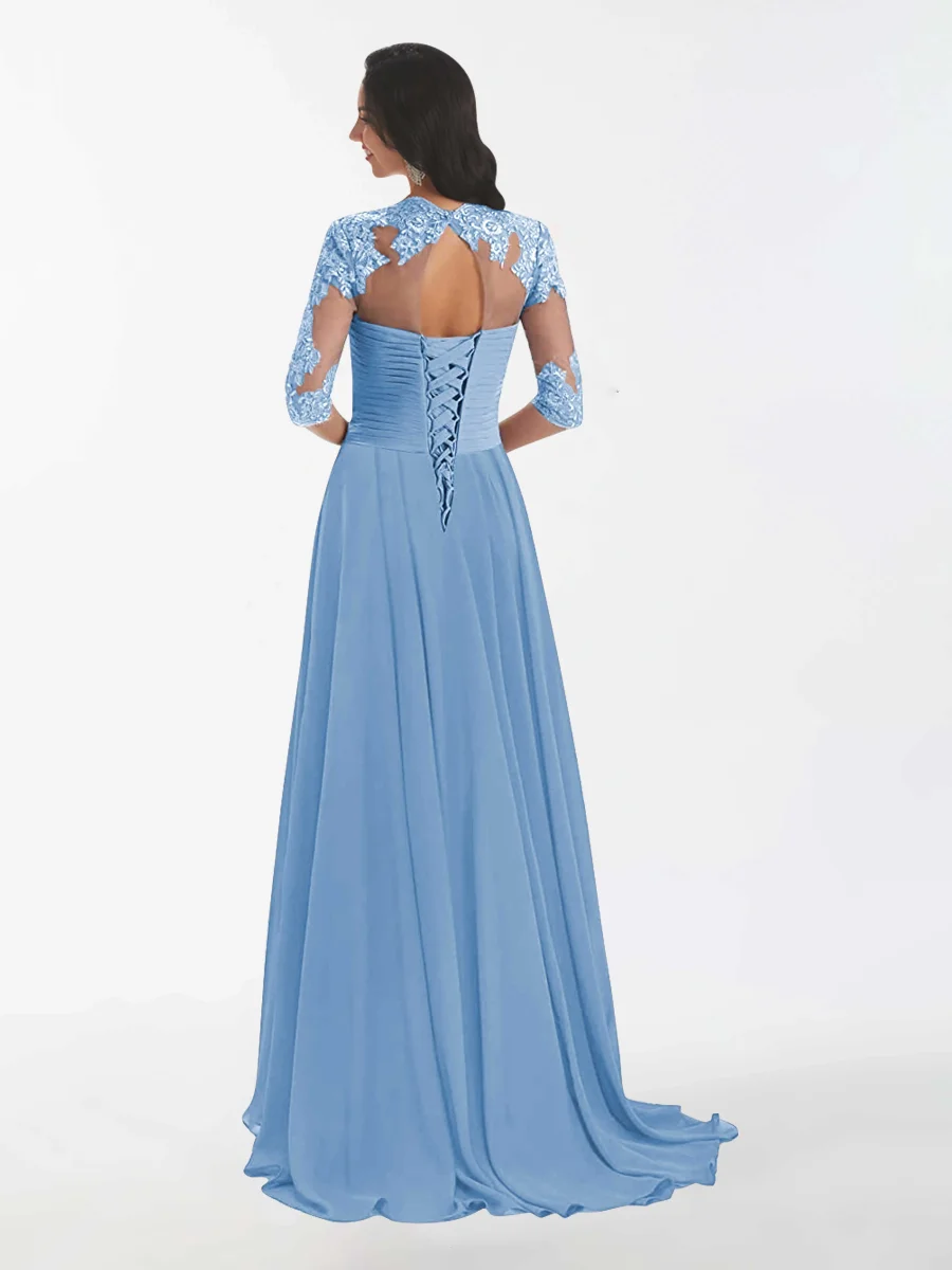 Robes Mère De La Mariée En Mousseline À Volants Et À Lacets Mariana – Image 9