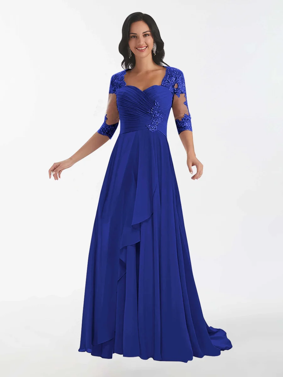 Robes Mère De La Mariée En Mousseline À Volants Et À Lacets Mariana