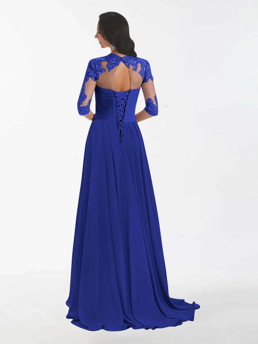 Robes Mère De La Mariée En Mousseline À Volants Et À Lacets Mariana – Image 3