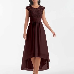 Robes Mère De La Mariée En Mousseline À Illusion Et Asymétrique Blake