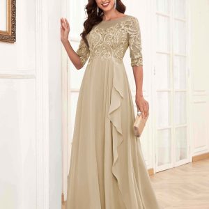 Robes Mère De La Mariée En Mousseline À Volants Et À Lacets Malia