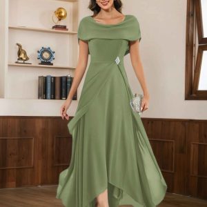 Robes Mère De La Mariée En Mousseline À Col Bénitier Perles Thalassa