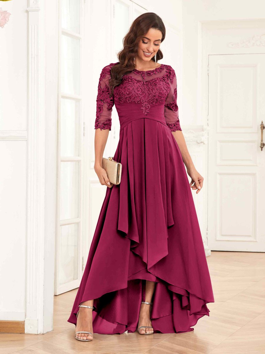 Robes Mère De La Mariée En Mousseline À Volants Et Appliqués Lilith – Image 5