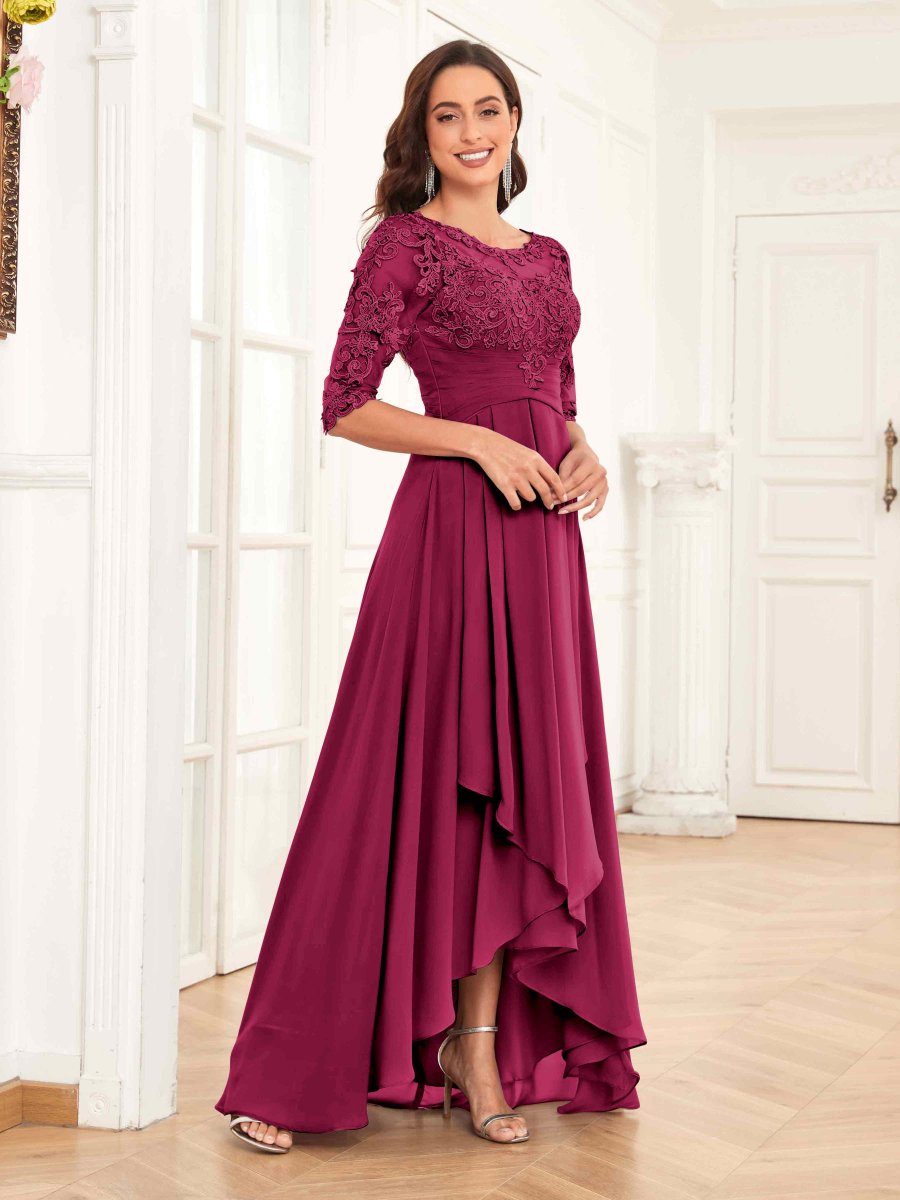 Robes Mère De La Mariée En Mousseline À Volants Et Appliqués Lilith – Image 7