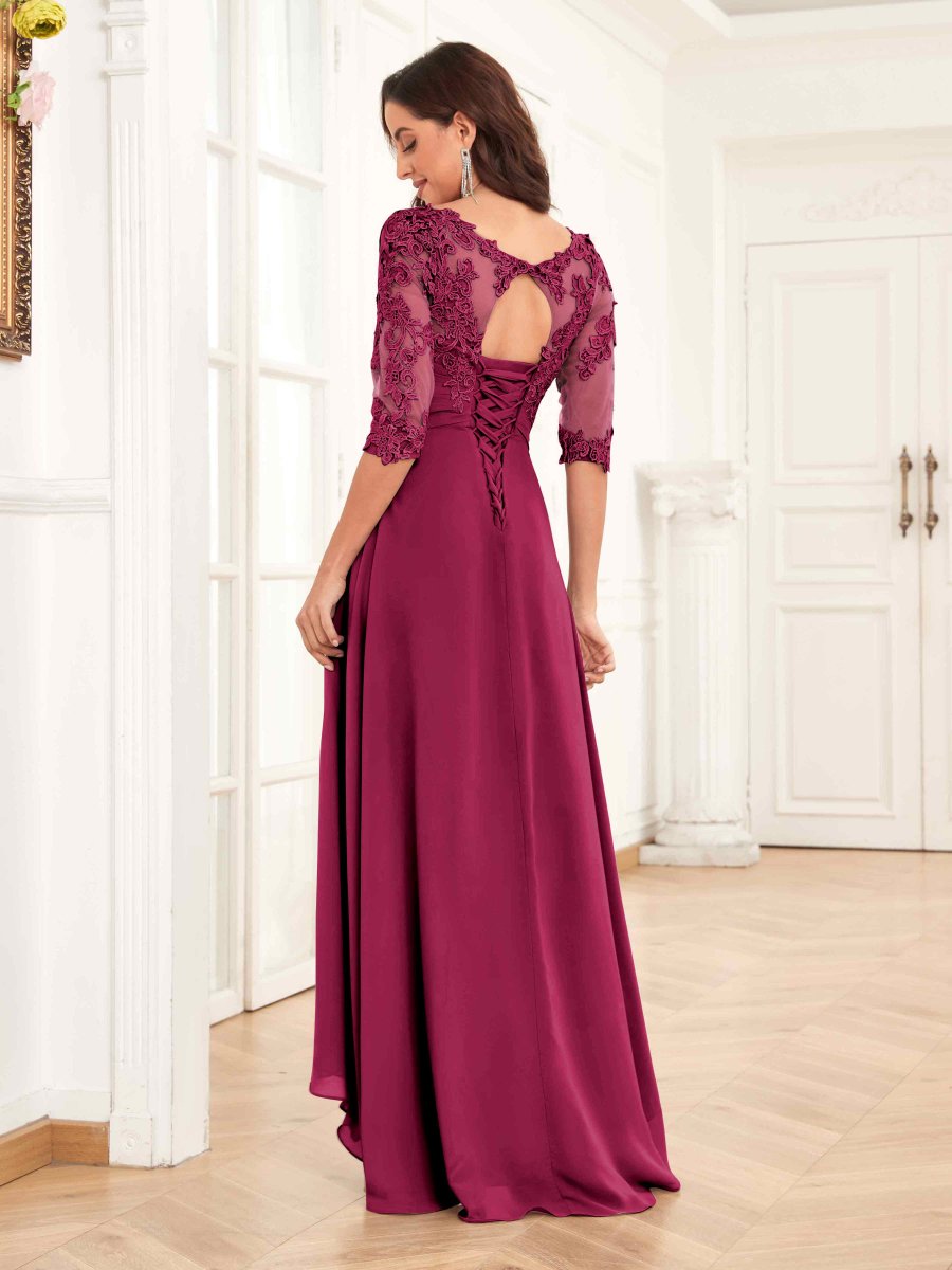 Robes Mère De La Mariée En Mousseline À Volants Et Appliqués Lilith – Image 6